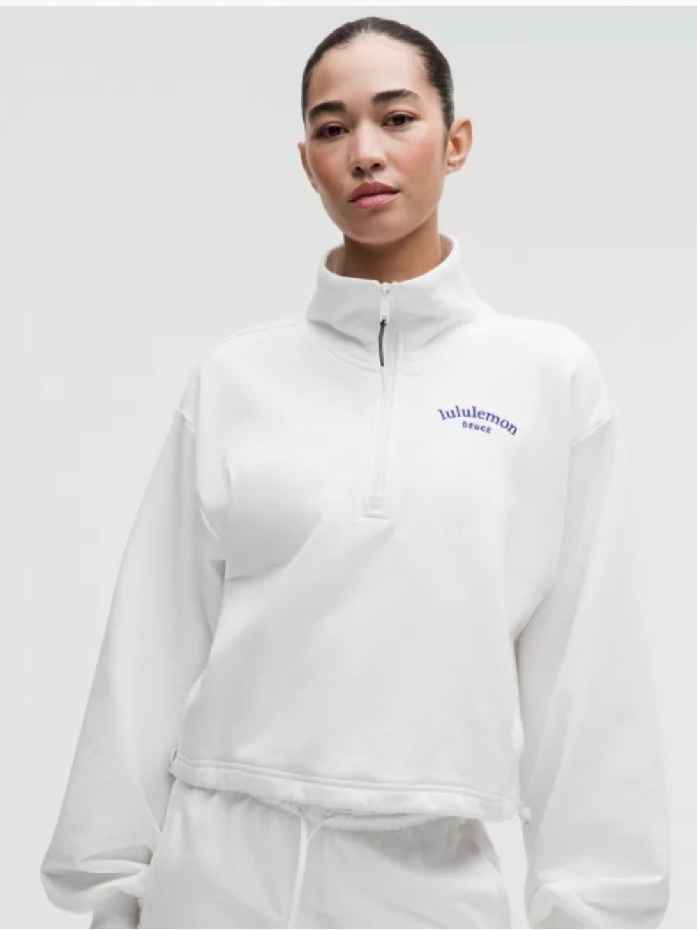 Lululemon Large Cotton Terry Deuce Tennis Half Zip Pullover